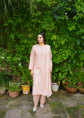 Lotus – Peach Embroidered 3 Piece Suit