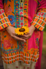 Rania Multicolor 3-Piece Stitched Suit with Flared Shalwar