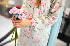 Ayla Light Blue Floral 3-Piece Stitched Suit for Women