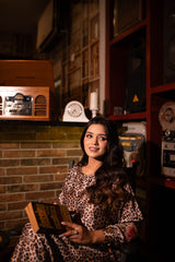 Wild Muse – Leopard Print Stitched Suit with Floral Dupatta
