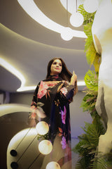 Midnight – Black Floral 3-Piece Stitched Suit with Dupatta