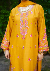 Jasmine – Mustard Embroidered 3 Piece Suit