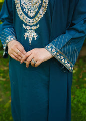 Lily – Teal Embroidered 3 Piece Suit
