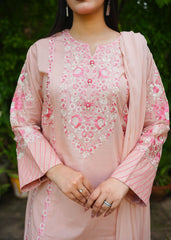 Lotus – Peach Embroidered 3 Piece Suit