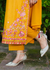 Jasmine – Mustard Embroidered 3 Piece Suit
