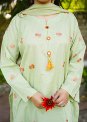 Hibiscus – Pista Green Embroidered 3 Piece Suit