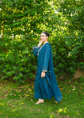 Lily – Teal Embroidered 3 Piece Suit