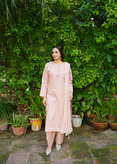 Lotus – Peach Embroidered 3 Piece Suit