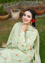 Hibiscus – Pista Green Embroidered 3 Piece Suit