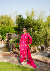 Daisy – Shocking Pink Embroidered 3 Piece Suit