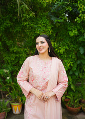 Lotus – Peach Embroidered 3 Piece Suit