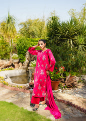 Daisy – Shocking Pink Embroidered 3 Piece Suit