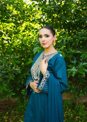 Lily – Teal Embroidered 3 Piece Suit