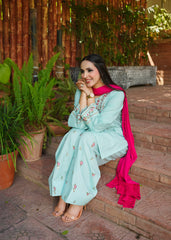 Blue Bell – Light Blue Farshi Shalwar 3 Piece Suit