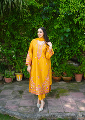 Jasmine – Mustard Embroidered 3 Piece Suit