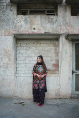Meher Black Multicolor Printed 3-Piece Stitched Suit